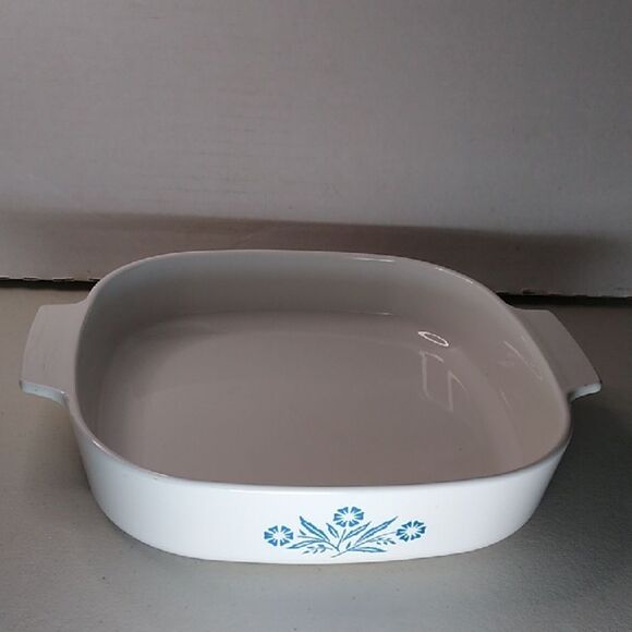 Corning Ware Corn Flower Blue Casserole White and Blue Floral Baking Dish